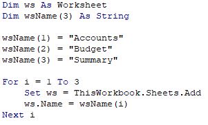 Add and name a new worksheet using VBA code - DOC Office Consulting