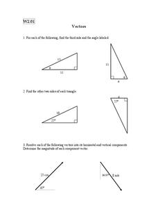 vectors worksheet