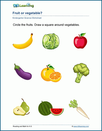 Fruit &  vegetable worksheets | Worsheets library