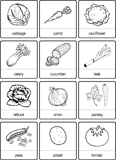 Vegetables vocabulary for kids learning English | Printable resources