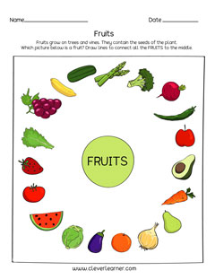 vegetables worksheet for preschool