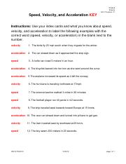 12 S060701F Speed Acceleration and Velocity KEY.pdf - Grade 6 ...