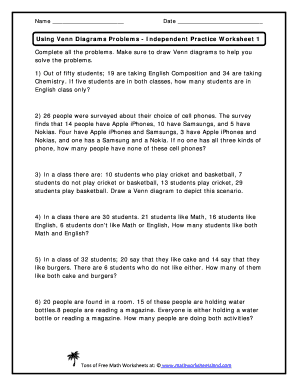 venn diagram practice worksheet