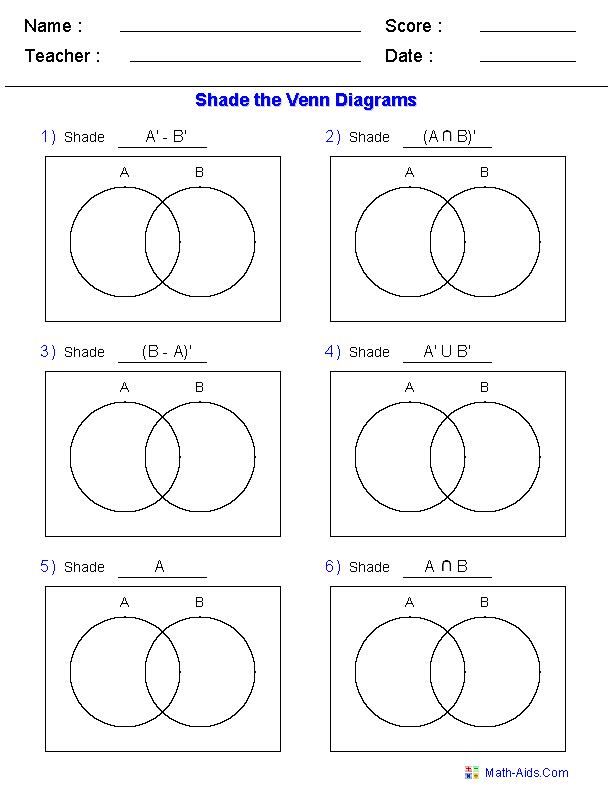 venn diagram practice worksheet