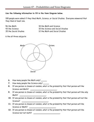 venn diagram word problem worksheet