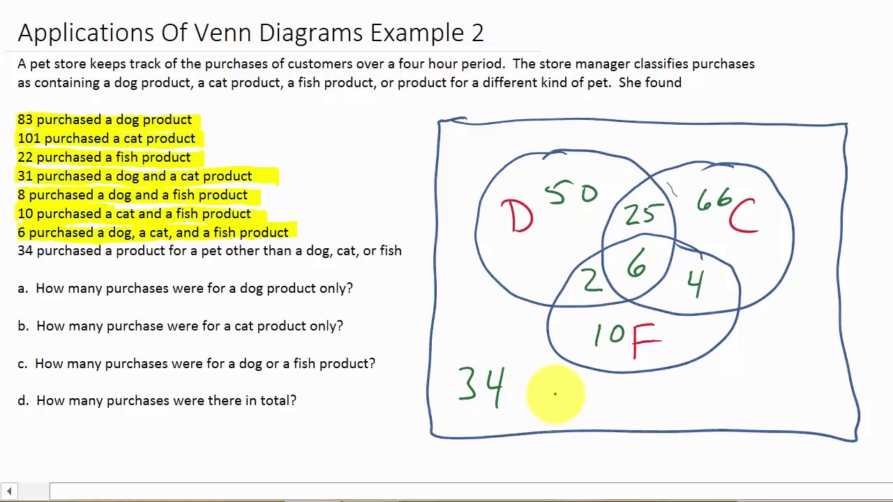 Solving Word Problems With Venn Diagrams Three Sets