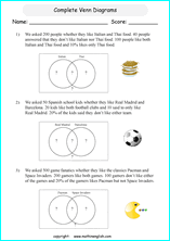 venn diagram word problems printable worksheet