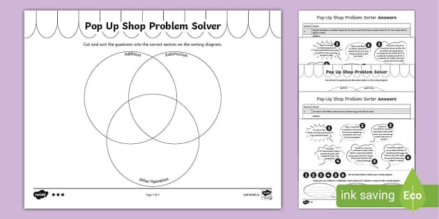 Venn Diagram Math Word Problems Worksheets (teacher made)