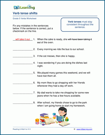 verb tense practice worksheet