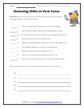 verb tense worksheet middle school