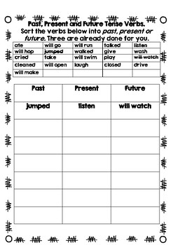 Verb Tenses Worksheet by Ranias Schoolhouse | TPT