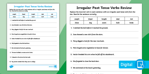 verb usage worksheet