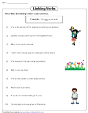 Linking Verbs Worksheets