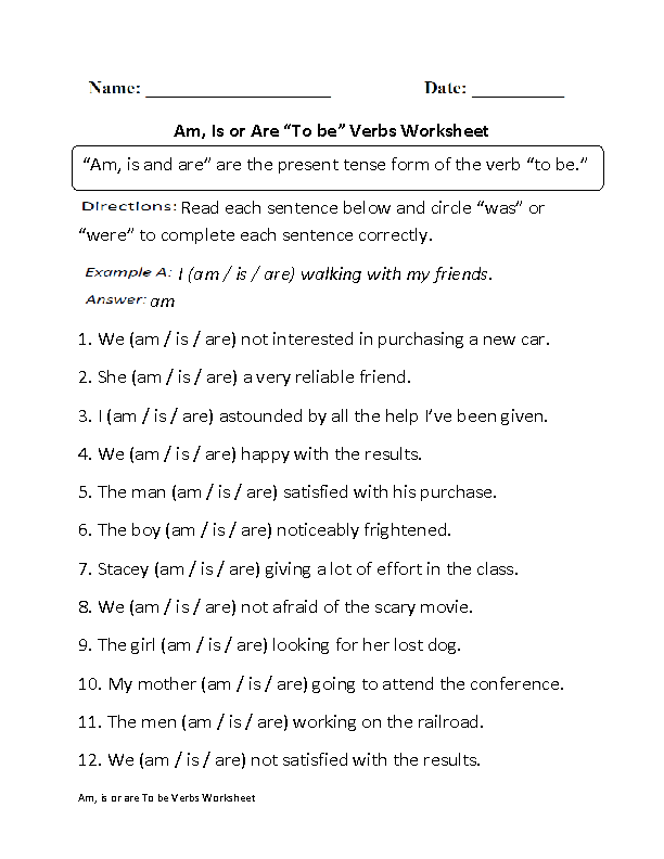 worksheets library | Verbs Worksheets