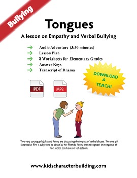 Verbal Abuse - Lesson Plan Worksheets and Audio Skits Grades 1-6
