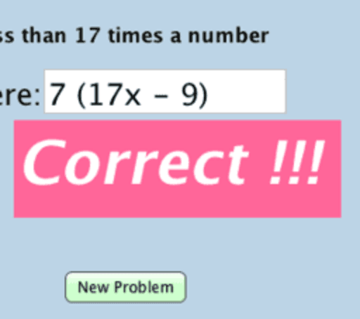 A1.ACE.1 - Verbal expression to algebraic expression - GeoGebra