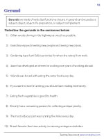 Verbals Worksheets