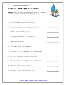 Verbals Worksheets