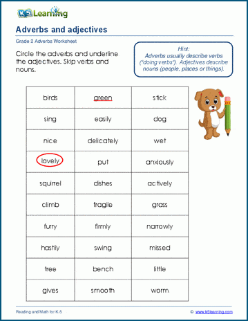 Adverbs and adjectives worksheets | Worsheets library
