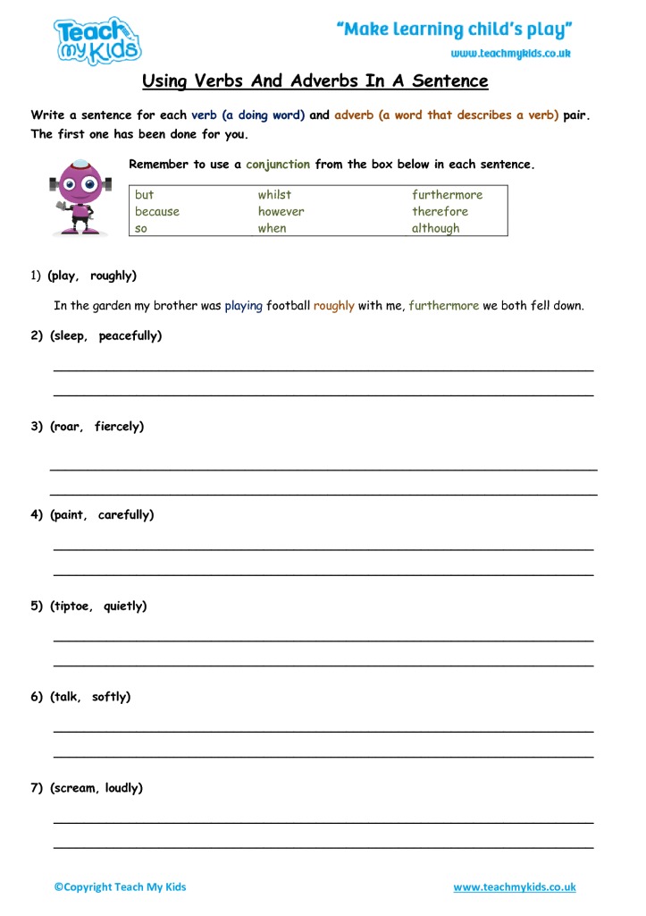 Using Verbs and Adverbs in a Sentence (2)