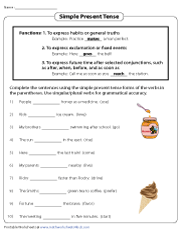 Simple Verb Tense Worksheets