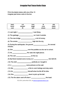 Irregular Past Tense Verbs Worksheet for 5th - 6th Grade | Lesson ...