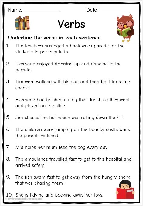 Helping Verb Worksheet Grade 6