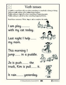 verbs worksheet for kindergarten