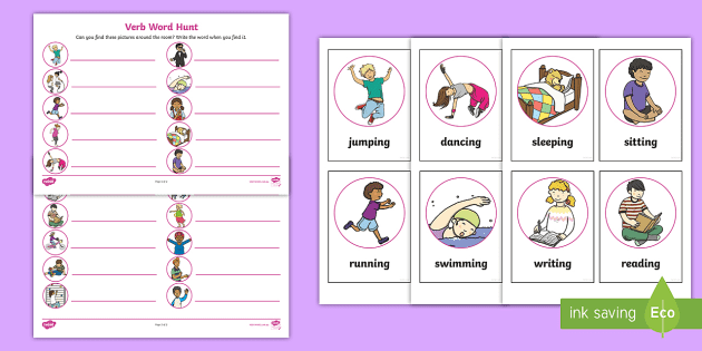Action verbs for kids worksheets | Primary English Worksheets