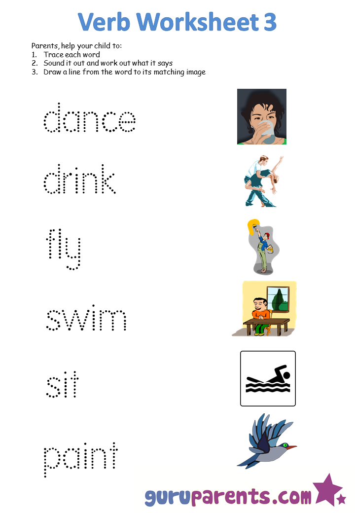 Verb Worksheets | guruparents