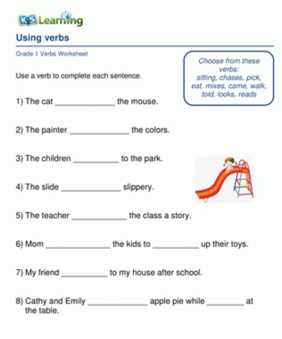 grade 1 verb worksheet Brainly.in Worksheets Library
