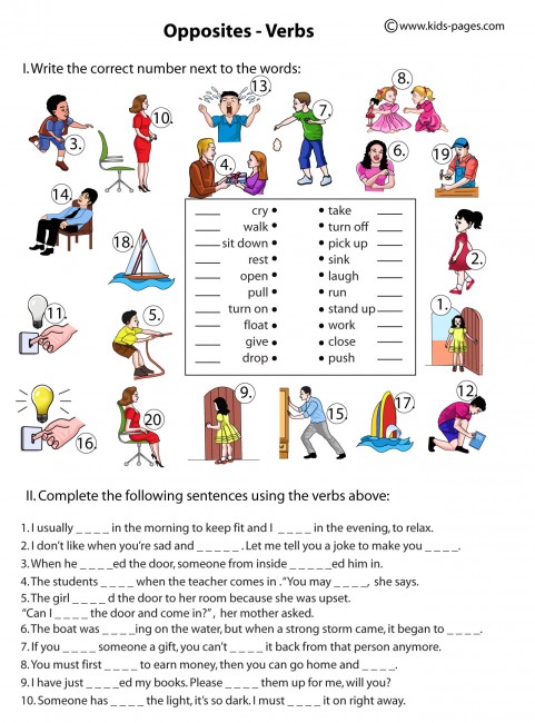 Opposite Verbs worksheet