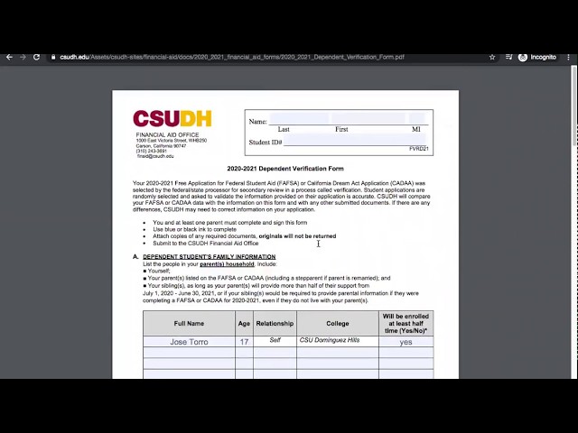 How to Complete a Dependent Verification Form - YouTube