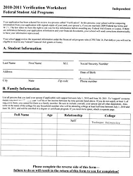 2018-2019 Verification Worksheet | Tuskegee University