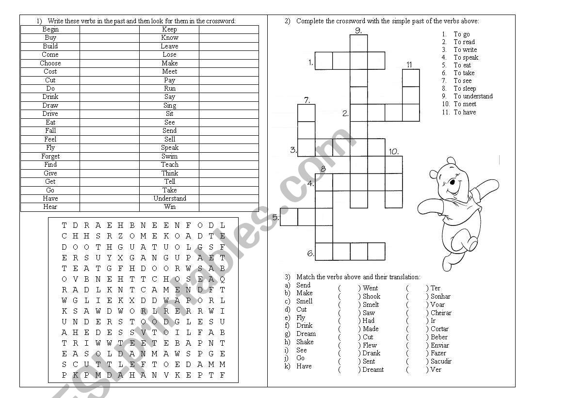 Past Simple - Irregular verbs exercises - ESL worksheet by Aline Z