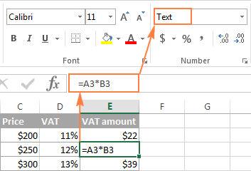 How to show formulas in Excel