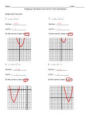 Graphing from Vertex Form Worksheet.pdf - Name: Date: Graphing a ...