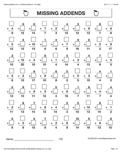 vertical addition worksheet for grade 1