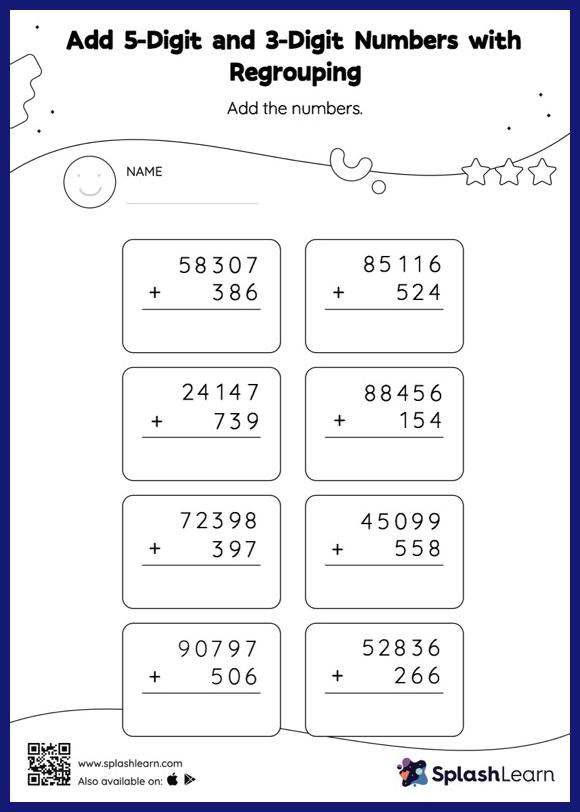vertical addition worksheet for grade