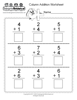 Addition Worksheets for Kindergarten (Free Printables)
