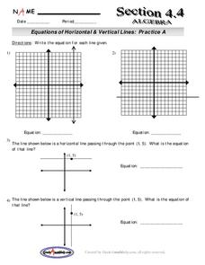 vertical and horizontal lines worksheet