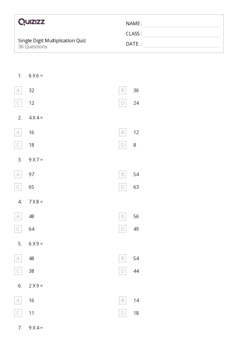 50+ Multi-Digit Multiplication worksheets for 2nd Grade on Quizizz ...