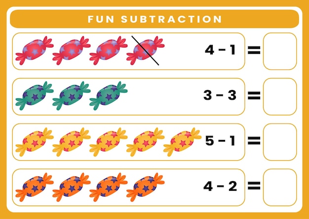 Premium Vector | Subtraction worksheets kindergarten halloween themed
