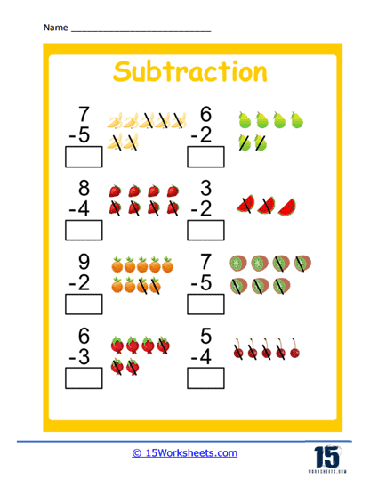 Subtract Within 10 Worksheets - 15 Worksheets Library