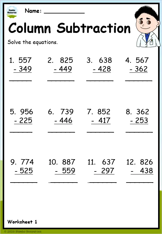 Grade 5 Subtraction Worksheets | Free Printables | Math Worksheets
