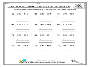 Subtraction With Regrouping Teaching Resources :: 145 - 168