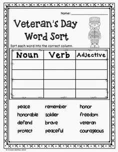 veterans day printable worksheet