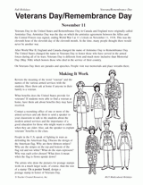 Veterans Day/Remembrance Day Printable (6th - 8th Grade ...