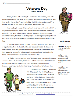 veterans day worksheet for