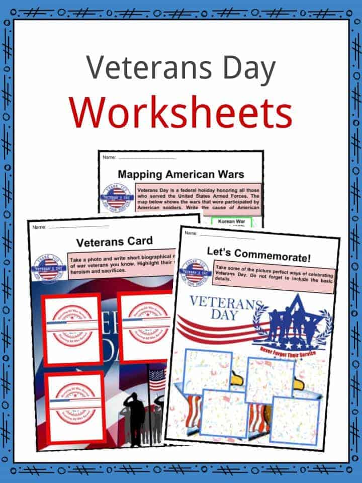 Veterans Day Facts, Worksheets &  Historical Information For Kids